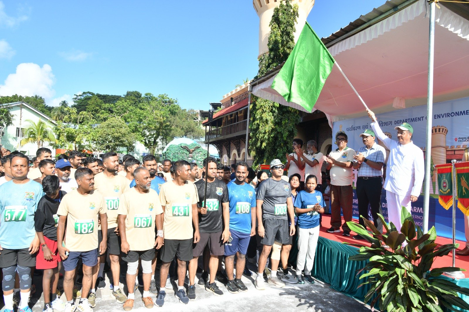 Hon’ble Lt. Governor, Dr. Dinesh Sharma flags off Marathon from National Memorial Cellular Jail